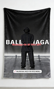Balenciaga Hoodie Figure Print Flannel Throw Blanket BA248